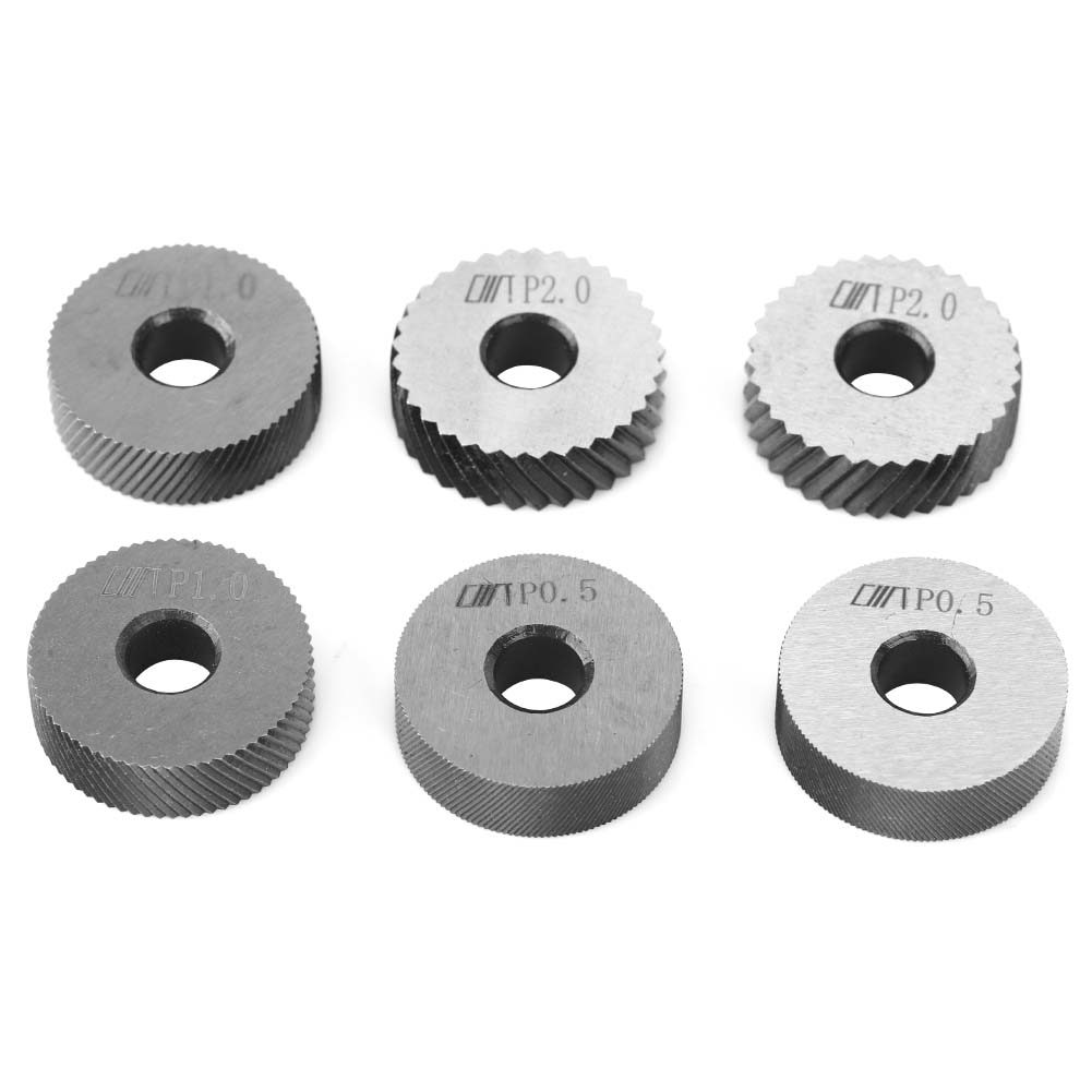 7pcs Steel Knurling Tool 0.512mm Diagonal Dual Wheel Linear Knurl Set Lathe Cutter Machine