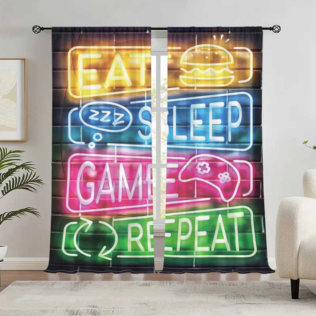 

Черная штора с игровым узором, 3D цифровая печать, карман для штанги, гостиная, офис, домашний декор, верх на люверсах, 2 шт. 2x75W166H(CM)59x65in&Rod Pocket