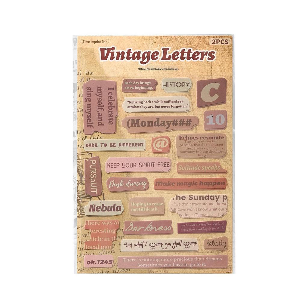 Zaomo Retro English Shadow Text Stickers - DIY Decorative Journal Series