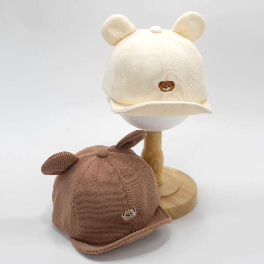 Bear Ear Baby Visor Hat Adjustable Infant Peaked Cap Warm Baby Sunhat Winter