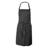 Adjustable Adult Black Stripe Bib Apron With 2 Pockets Chef Waiter Kitchen Cook