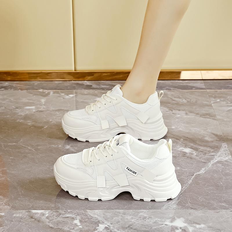 Dad shoes women's new 2025 spring thick-soled small sports shoes Hong Kong style casual little white shoes children's tide J01
