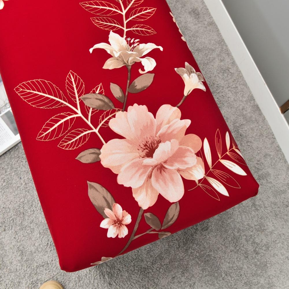 Bench Cover Stretch Spandex Piano Stool Cover Long Ottoman Cover Solid Color Changing Shoes Chair Slipcover Home Decor