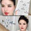 Diadema Rosso con Strass sulla Fronte e Adesivi Decorativi per il Viso in Stile Antico per il Trucco Hanfu