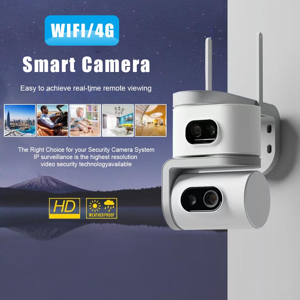 Wireless Dual-Screen Indoor Camera with HD and Dual-Light Night Vision for Remote Home Monitoring