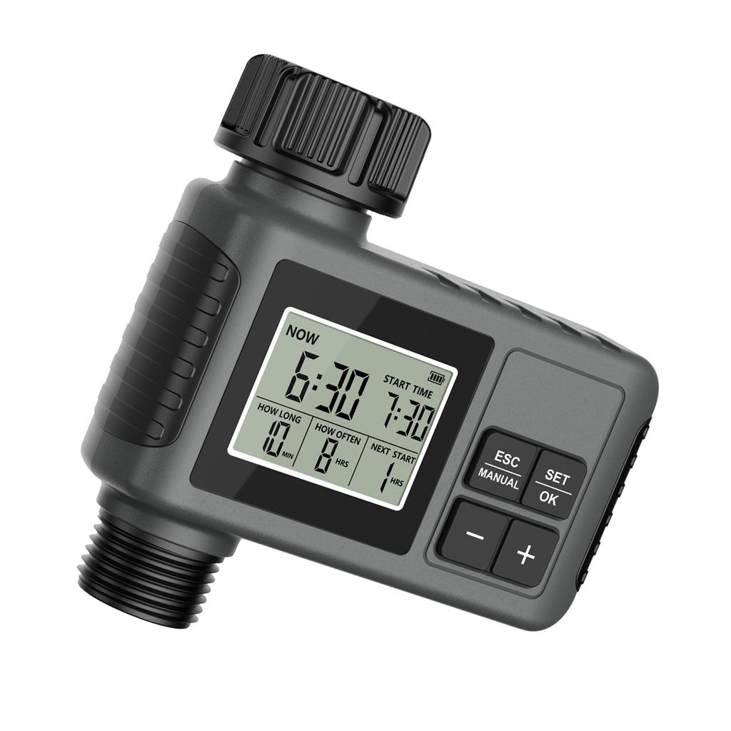 Garden Irrigation Timer Single Outlet Water Timer with Rain Delay Function Programmable Automatic Sprinkler Timer Large Screen IPX5 Rainproof for Lawn
