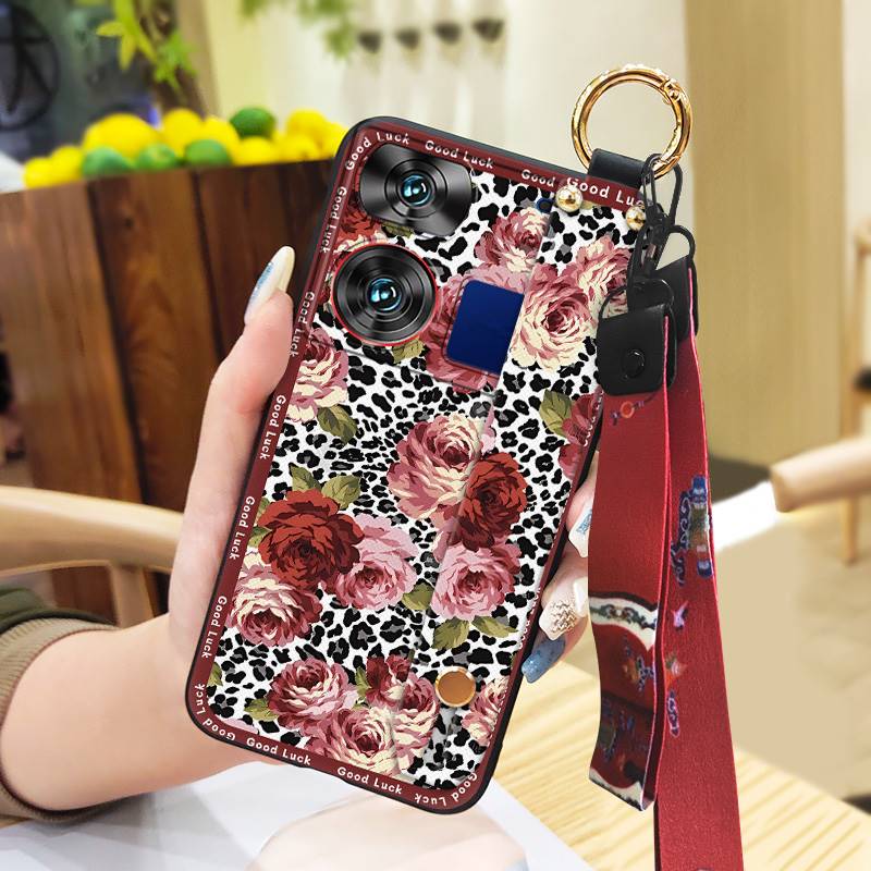 Lanyard Fashion Phone Case For ZTE Nubia Z60 Ultra For Mom Shockproof Protective Anti-knock Kickstand Chinese Style Ring