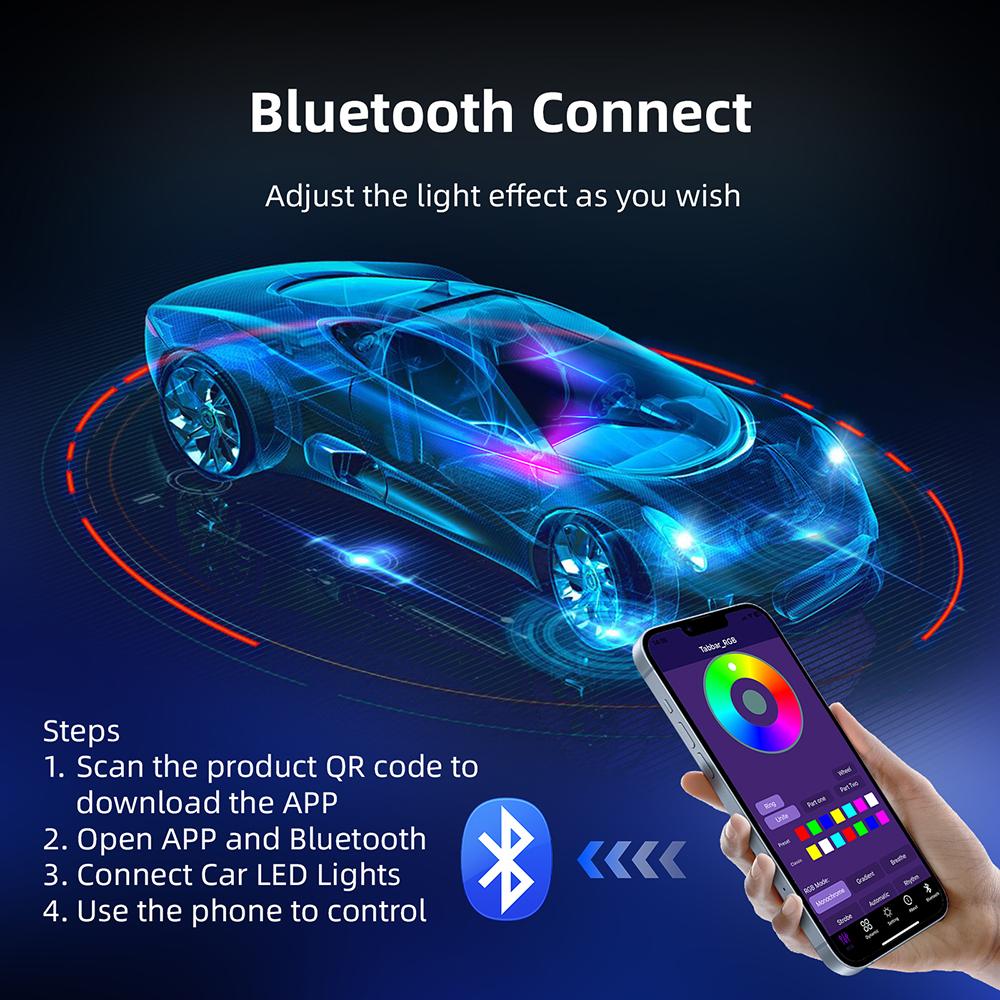 NEW Universal Symphony Car LED Ambient Light 256 RGB Color Car Interior Acrylic Light Guide Decoration Atmosphere Light