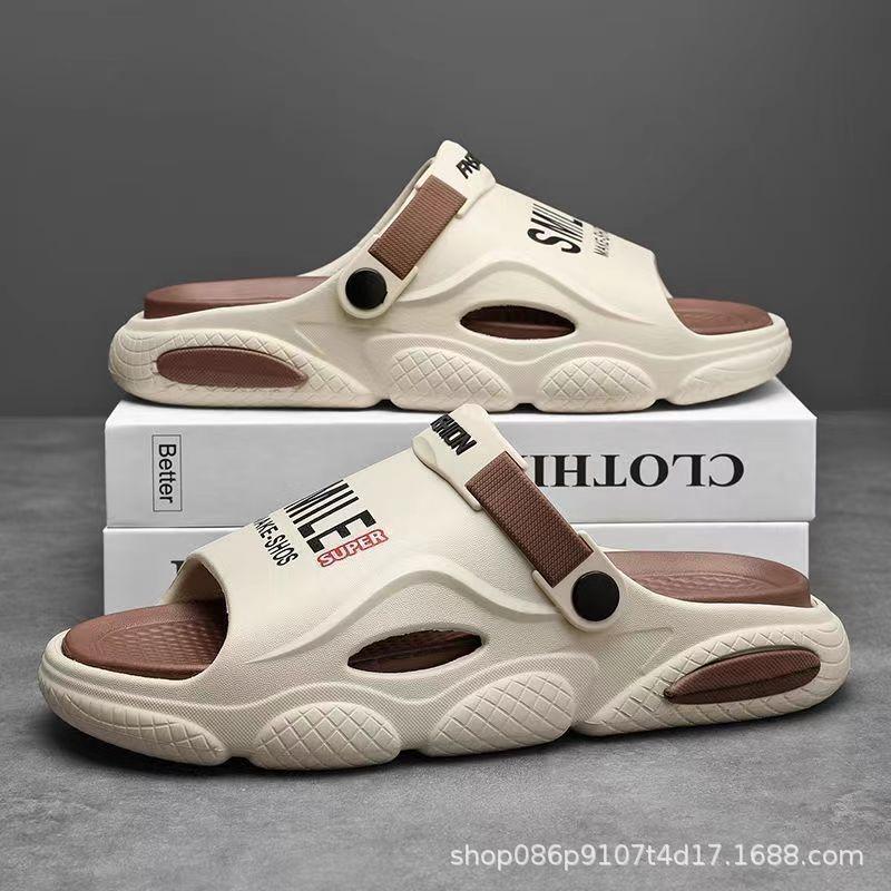 

Мужские летние уличные тапочки для вождения, нескользящие, модные пляжные спортивные сандалии 44-45 хаки