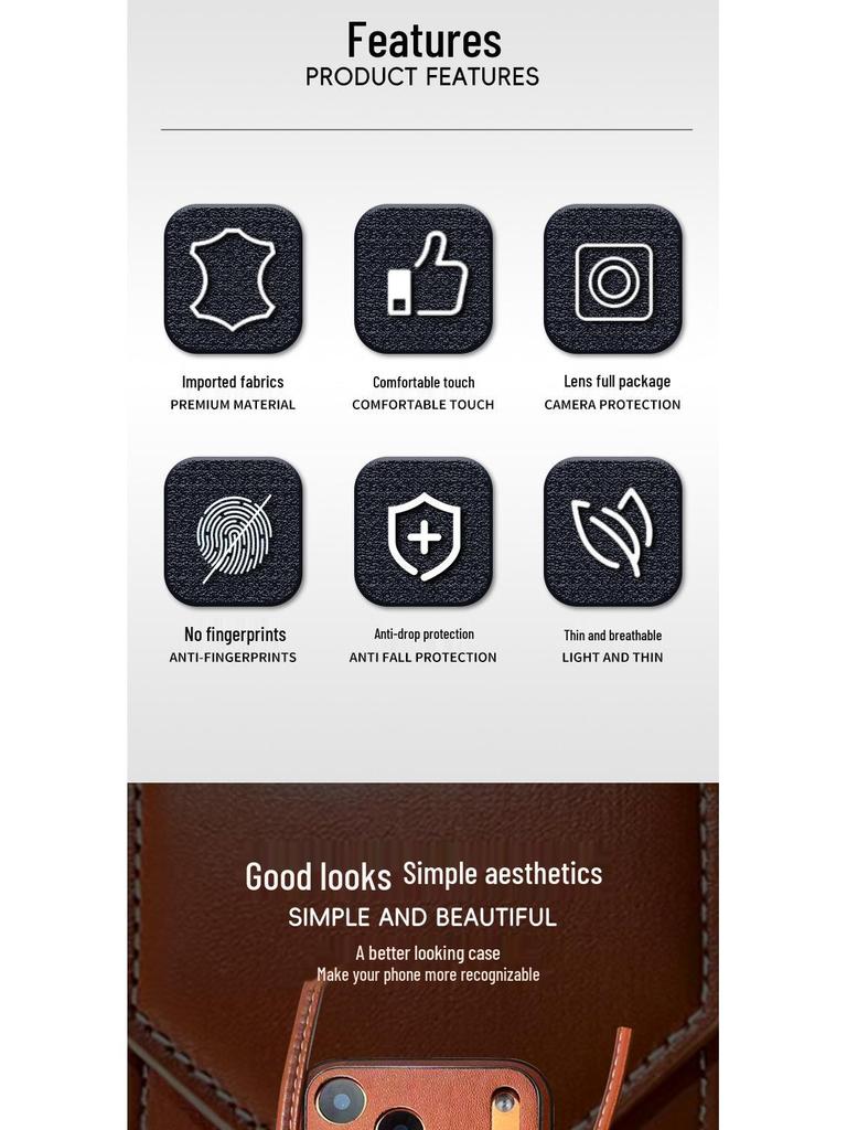 Lux Crossbody Hülle für Apple 16 Pro/17: Vollständige Abdeckung, Sturzsicheres Design