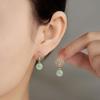 Ice Type Hetian Jade Gold Stud Earrings - Vintage Niche Design for Women, 2025