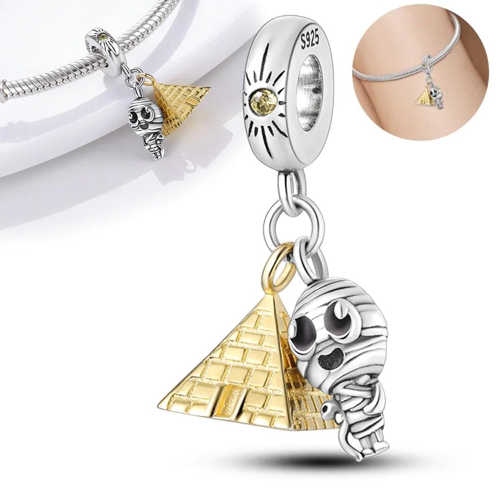 Perlen Metall Kupfer Gold Serie Blatt Biene Liebe Pyramide Anhänger Perlen Komponente Do It Yourself Armband Hohe Qualität Feiner Schmuck Damen Hohe Qualität