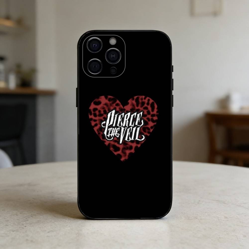P-pierce the veil band Phone Case For iPhone 17,16,15,14,13,12,11 Plus,Pro Max,SE4Soft Silicone Black Cover