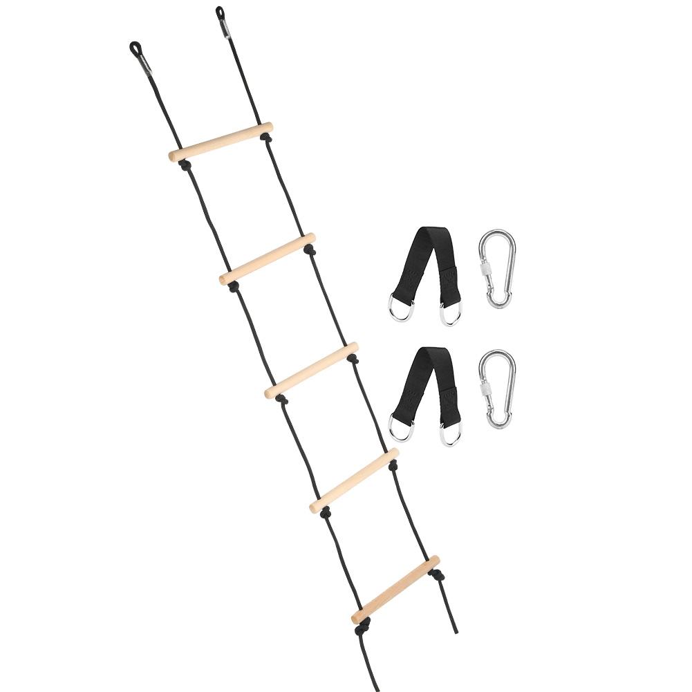 Children Swing Recreation Toy 5 Steps Outdoor Kid Wooded Playing Climbing Rope Ladder Fitness Equipment for Indoor
