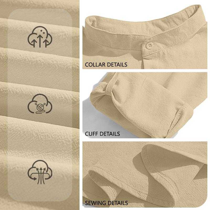 New Men's Casual Blouse Cotton Linen Shirt Loose Tops Long Sleeve Tee Shirt Spring Autumn Casual Handsome Men's Shirts