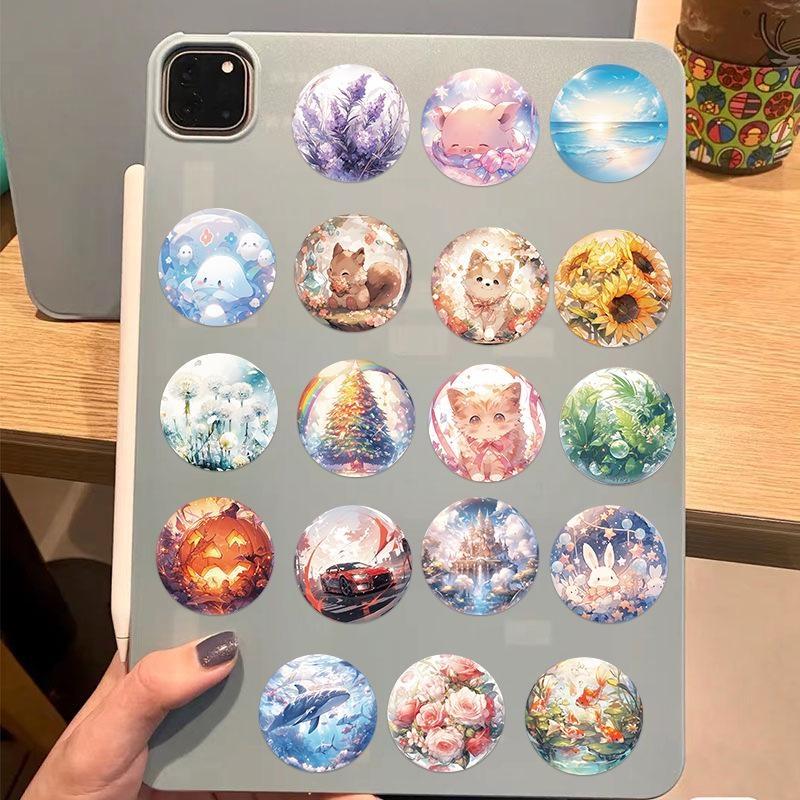 10/50Pcs World in Glass Ball Stickers Glass Ball Crystal Ball Graffiti Stickers for DIY Luggage Laptop Skateboard Motorcycle Bicycle Stickers