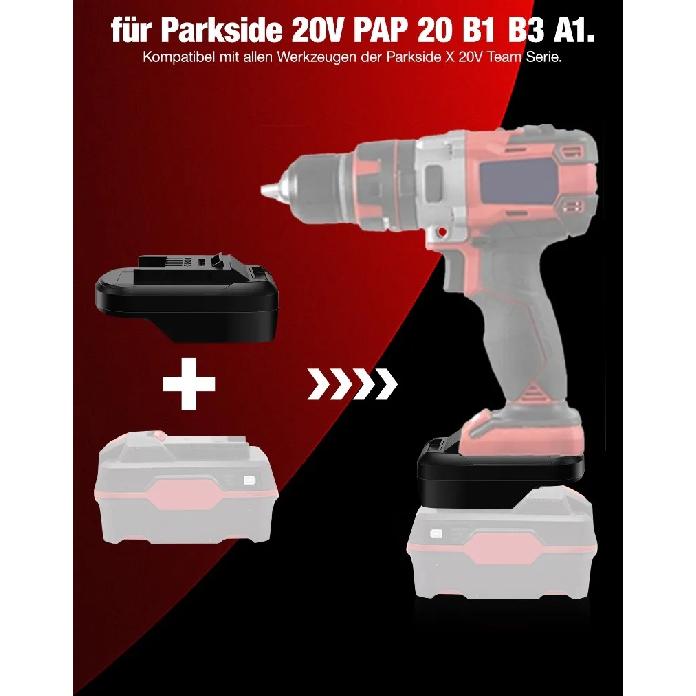 ALASICKA PAR20EIN Battery Adapter Converter for Parkside 20V Li-ion Battery Convert To for Einhell 18V Li-ion Battery Power Tool