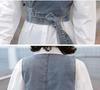 European Fashion Vest & White Shirt Set for Women - Spring/Autumn 2024 - Elegant Petite Hong Kong Style.