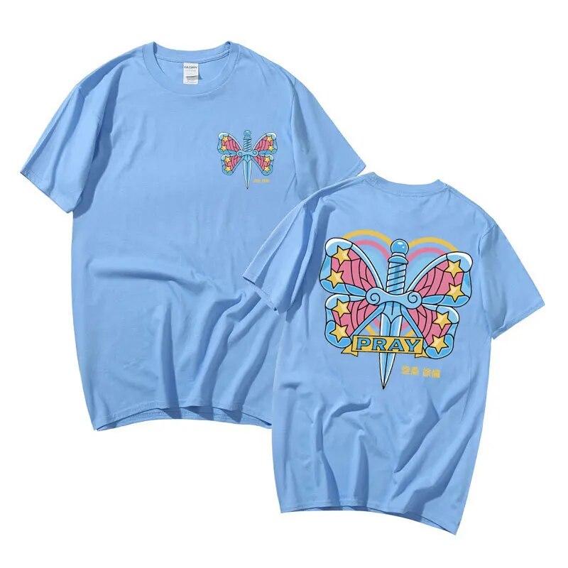 Anime JoJo Bizarre Adventure Stone Ocean Graphic Tshirt Unisex Women Loose Tee Shirt Jolyne Cujoh Dagger Butterfly Tattoo T-shirts