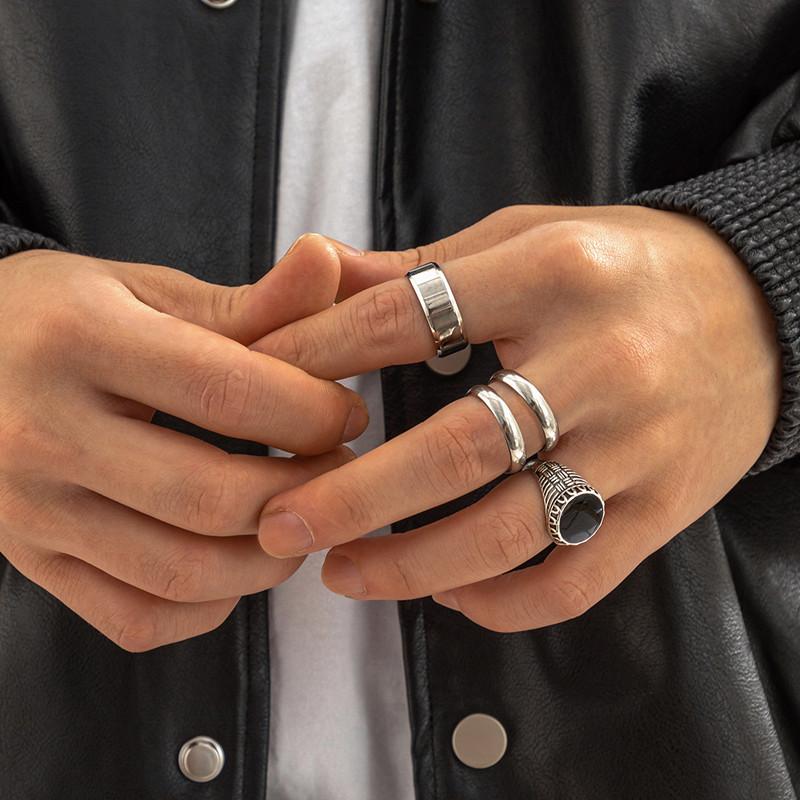 Stainless steel Punk Poker Joker Silver Color Rings for Men Goth Skeleton Billiards Set Couple Emo Jewelry Anillos Hombre
