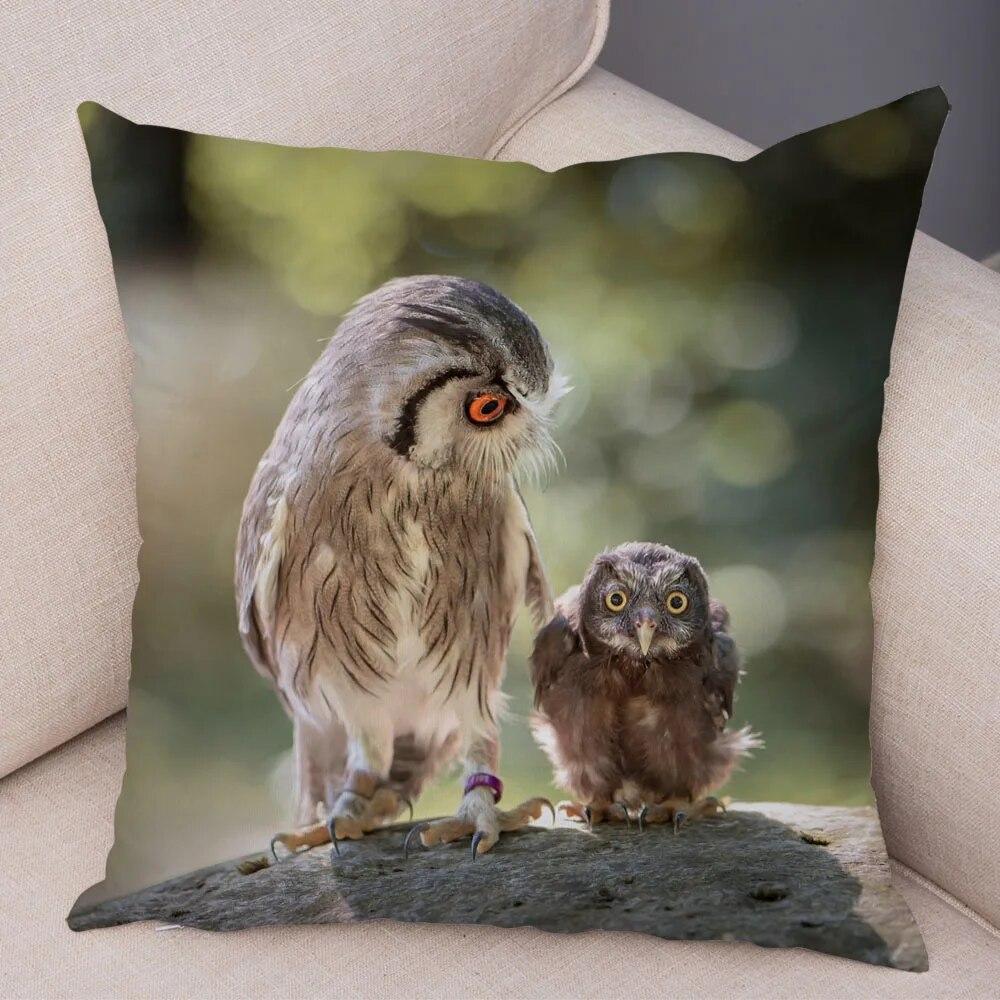 

Наволочка с милыми животными, дикая сова, декоративная наволочка для дивана, домашняя детская комната 45x45cm