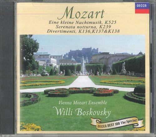 

CD WILLIE BOSKOVSKY VIENNA MOZART ENS Mozart Serenades K239 K525 Dive UCCD7014 DECCA 2001 Japan Classical Used