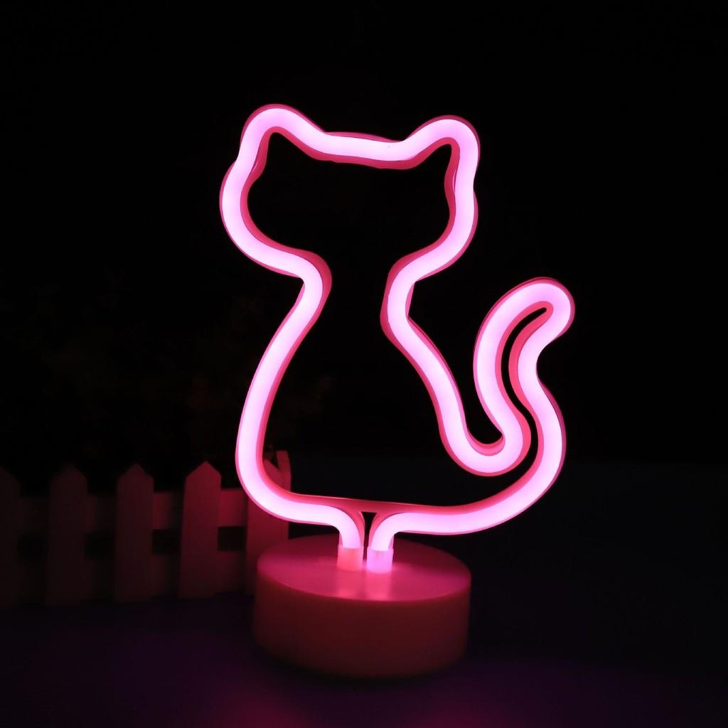 Shaped Led Cactus Neon Signs Light Holder Base Table Decoration Night Lamps