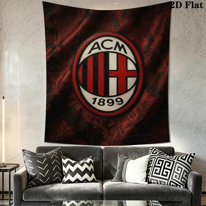 Ac Milan Crest Emblem Threepiece Set 1 Duvet Cover 2 Pillowcase Without Core Bedding Set Duvet Cover And Pillowcase Soft And Comfortable