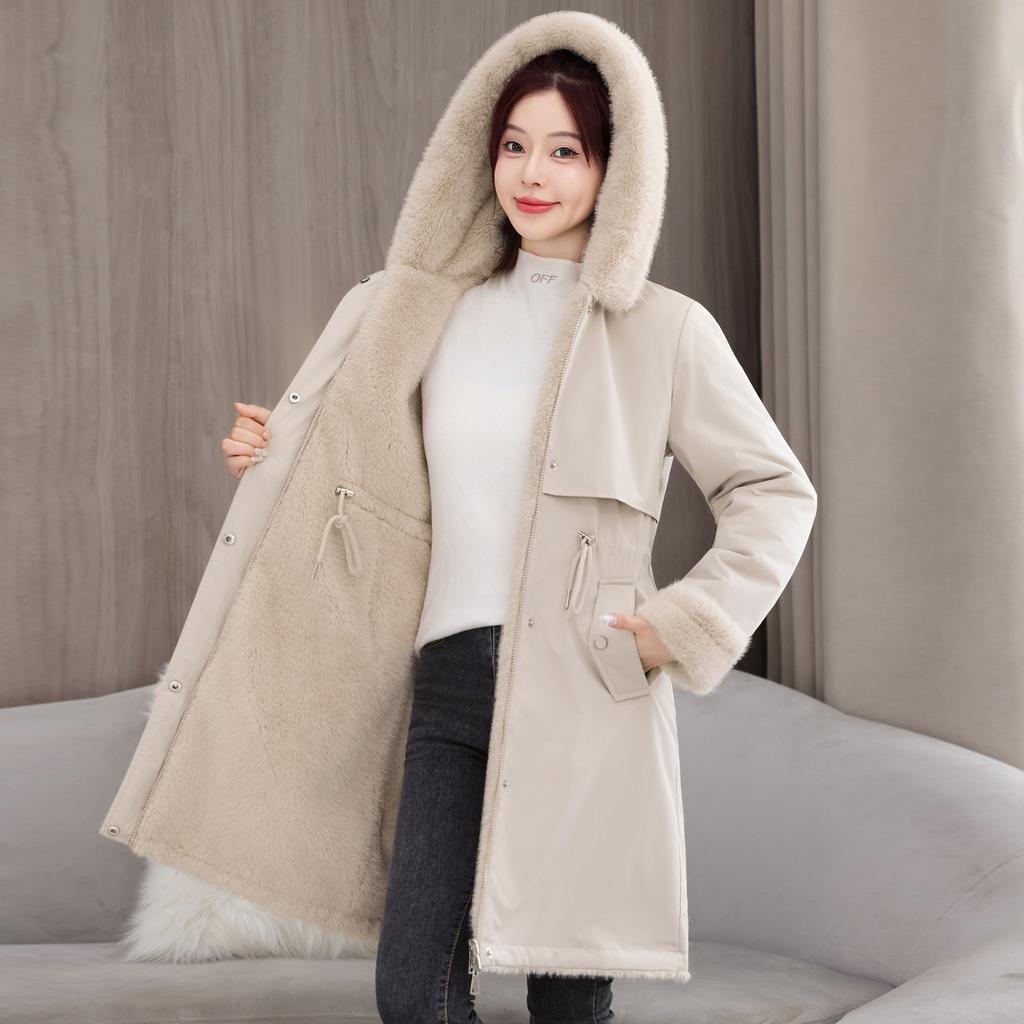 Women's Parka MidLengthArtificial Fur Lined Winter