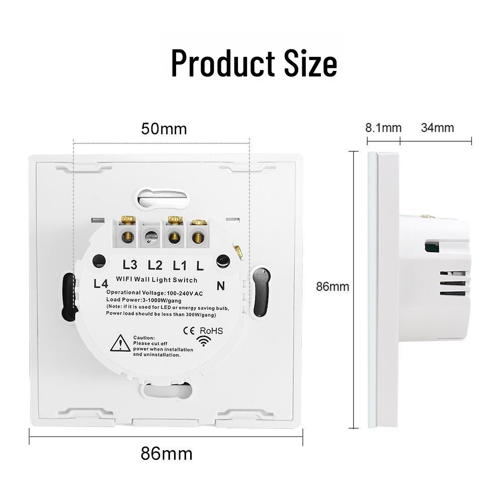 Tuya WiFi Smart Switch Panel - Touch- & Sprachsteuerung (US/Europäischer Standard)