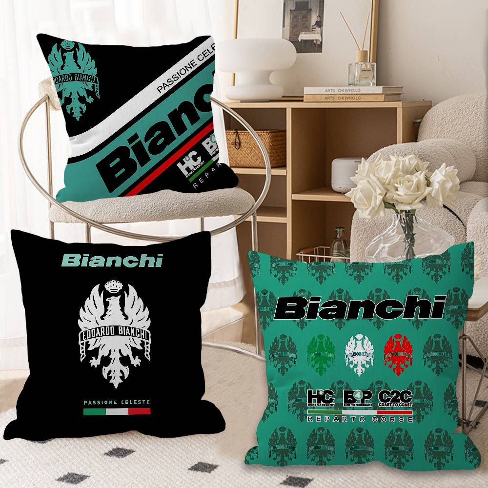 B-Bianchis Bike Logo Pillow Anime Pillow Sofa Bed Head Pillow Cover Cushion Cover 45X45 Cm Fashion