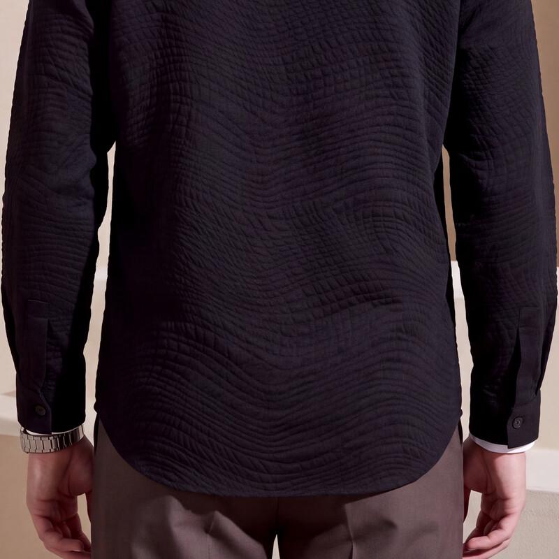 Antonio Luxury Embossed Jacquard Long Sleeve Shirt