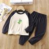 Kids Thermal Underwear Set Boys Girls De Rong Raglan Sleeve Pajamas Warm Home Wear Long Johns Autumn Winter Sleepwear