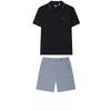 White Ss25 Knitted Pullover Short Sleeve Polo Shirt Mid Waist Fashion Five Point Shorts Casual Sports Set Men Sets F11M523108F-NV+F11M523802F-BU