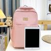 Women Solid Color Backpack Large Capacity Student Schoolbag Computer Backpack