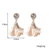 New Fabric Flower Dangle Earrings for Women Crystal Top Luxury Wedding Ear Floral Pendants Hanging Earring