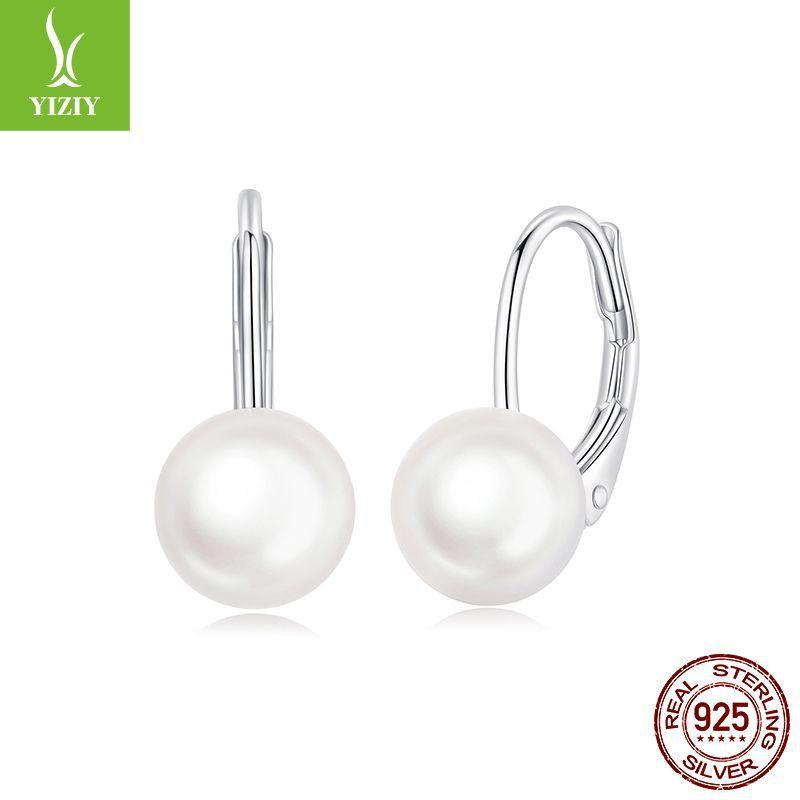 Romantic French Pearl Earrings Ear Buckles Women'S Elegant Lazy S925 Sterling Silver Earrings Earrings