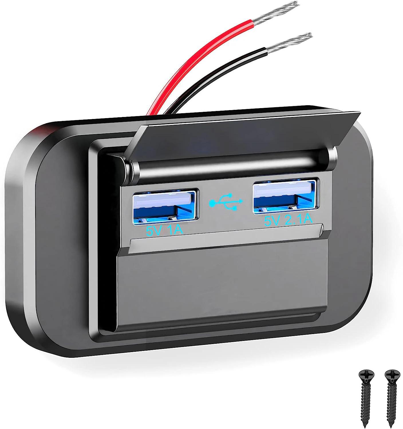 

Быстрая зарядка PD Type C, два порта USB, автомобильное зарядное устройство, адаптер, розетка 12 В/24 В, USB-панель питания с переключателем для морских мотоциклов