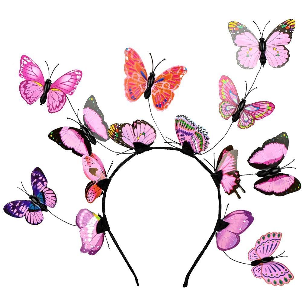 Plastic Luminous Butterfly Hair Band Colorful Flashing Headband LED Glow Headband  Kids Gift