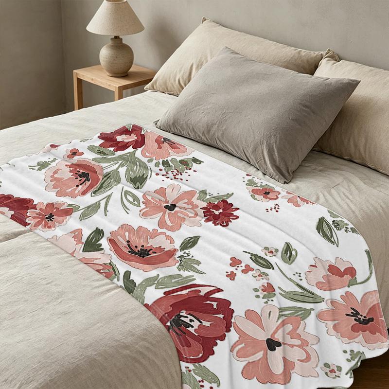Maternity Flannel Blanket,Non-Pilling Floral Cozy Soft Warm Throw for Home, All Season, Christmas & Halloween