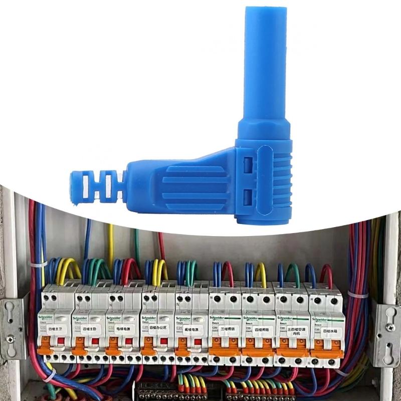 4Mm Right Angles Banana Plugs with Screw Lock Mechanism Safe Insulated Electrical Aapter for Stable Electrical Contact