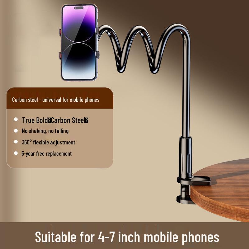 Adjustable Bedside Phone and Tablet Holder for Binge-Watching and TV Viewing, Compatible with Bed, Desk, and Car