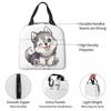 Cute Winking Kawaii Husky Insulated Lunch Bag for Kids School Cooler Thermal Food Box Tote Portable Lunch Boxes Container