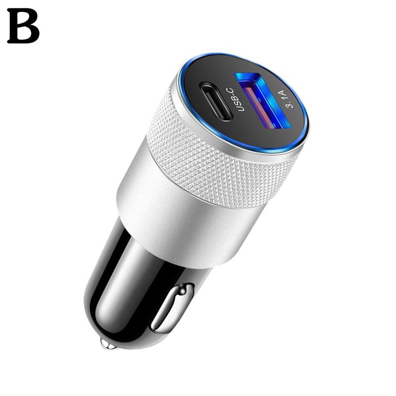 Dual USB Car Charger Type C Fast Charging Phone Adapter For Xiaomi Huawei PD Phone Charger Car Adapter Socket Cigarette Lighter