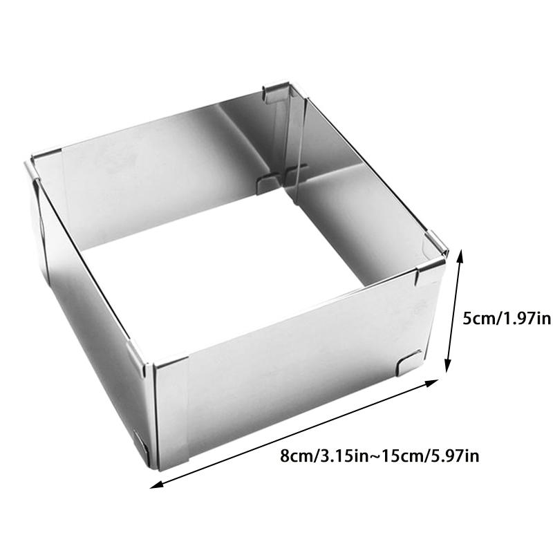 Stainless Steel Cake Mold Ring Adjustable Square Mousse Circle Cake Decorating Tool Cake Cutter Mousse Dessert Baking Mould