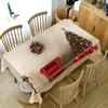 Christmas Tablecloth Piano And Christmas Tree Decoration Pattern Rectangular Round Table Cloth Thick Cotton Cover Towel