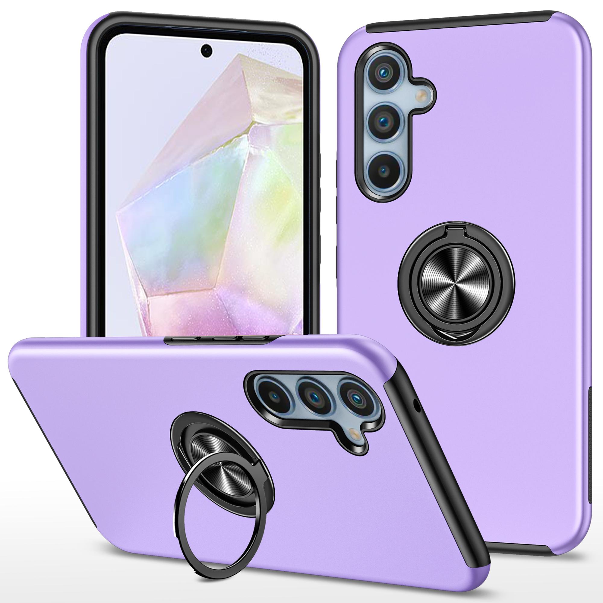 

For Samsung Galaxy A35 5G Protective Case Kickstand PC+TPU Phone Cover Purple