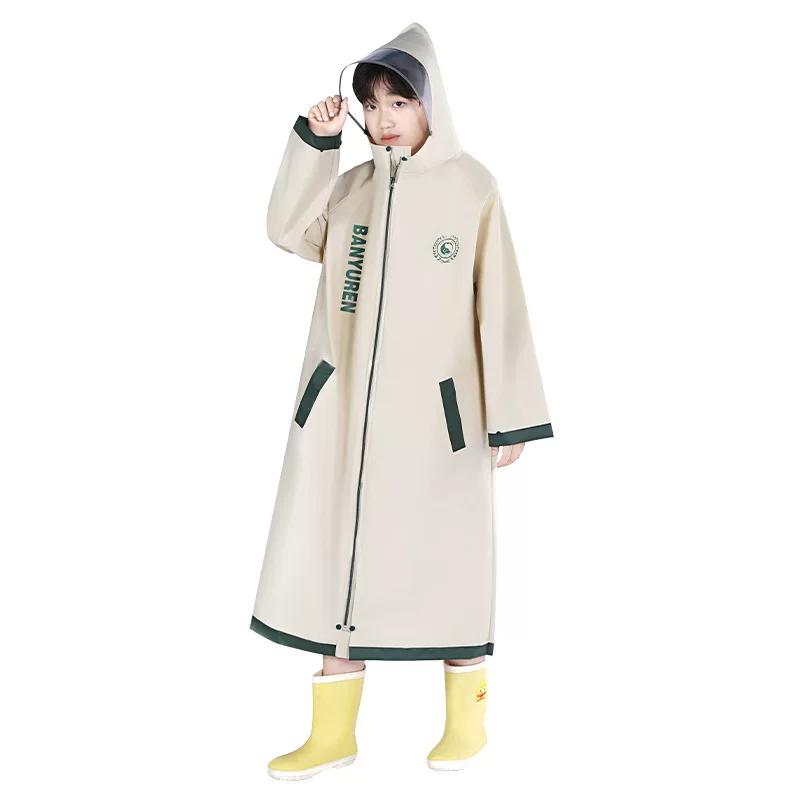 Children's Raincoat for Primary School Students, Boys and Girls, Full-Body Rainproof and Waterproof Poncho for School, Suitable for Older Children