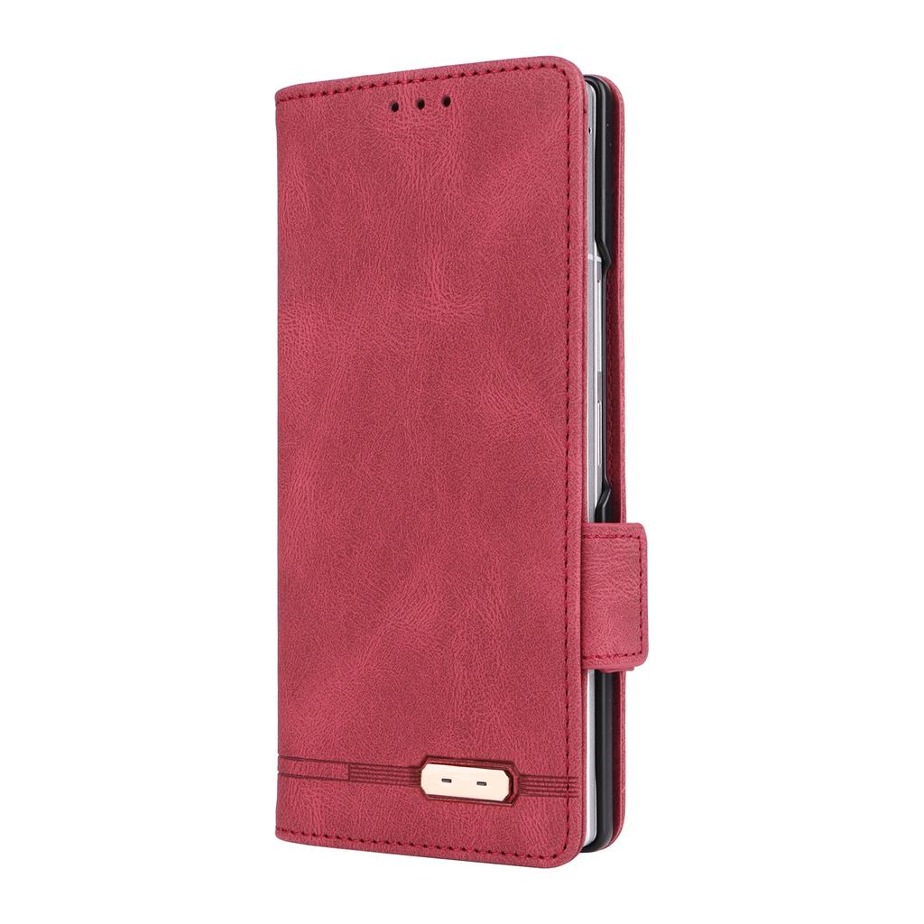 For Samsung Galaxy Z Fold7 5G Case Leather Wallet Flip Phone Cover with Hardware Decor