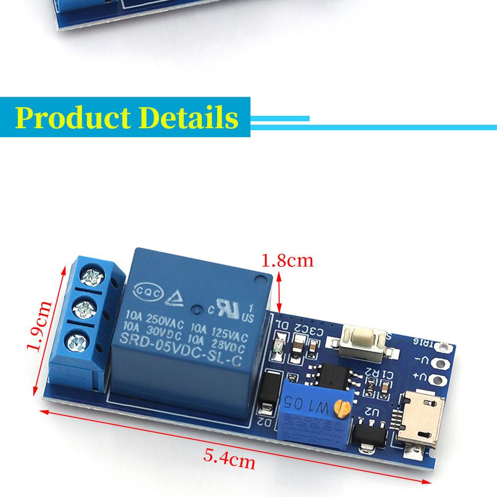 Smart Electronics 5V-30V Micro USB Power Adjustable Delay Relay Timer Control Module Trigger Delay Switch Relays 5